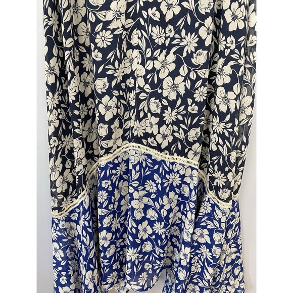 Lane Bryant Womens Size 26 Blue Floral Maxi Dress Sleeveless V-Neck - Picture 6 of 11